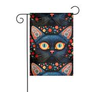 WHJSHOP Drapeau de jardin avec motif d'illustration de chat 30,5 x 45,7 cm pour décoration de cour avec une largeur de poteau de 3 cm (drapeau uniquement, mât non inclus)