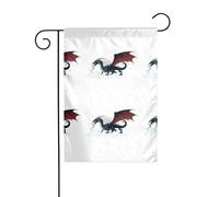 WHJSHOP Drapeau de jardin avec motif dragon entouré de fumée - Décoration de cour - 30,5 x 45,7 cm - Épais et durable