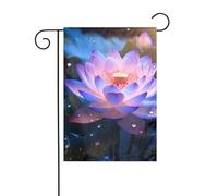 WHJSHOP Drapeau de jardin avec motif fleur de lotus 30,5 x 45,7 cm pour décoration de cour avec une largeur de poteau de 3 cm (drapeau uniquement, mât non inclus)