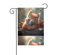 WHJSHOP Drapeau de jardin avec motif petit écureuil dans un rêve 30,5 x 45,7 cm pour décoration de cour avec une largeur de poteau de 3 cm (drapeau uniquement, mât non inclus)