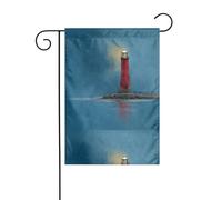 WHJSHOP Drapeau de jardin avec motif phare sur la côte 30,5 x 45,7 cm pour décoration de cour avec une largeur de poteau de 3 cm (drapeau uniquement, mât non inclus)