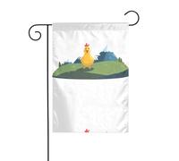 WHJSHOP Drapeau de jardin avec motif poulet sur la colline 30,5 x 45,7 cm pour décoration de cour avec une largeur de poteau de 3 cm (drapeau uniquement, mât non inclus)