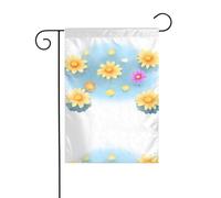 WHJSHOP Drapeau de jardin avec pétales de fleurs dans la piscine 30,5 x 45,7 cm pour décoration de cour avec une largeur de poteau de 3 cm (drapeau uniquement, mât non inclus)