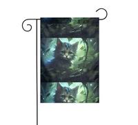 WHJSHOP Drapeau de jardin Cat in the Vine 30,5 x 45,7 cm pour décoration de cour avec une largeur de poteau de 3 cm (drapeau uniquement, mât non inclus)