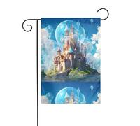 WHJSHOP Drapeau de jardin Château dans la bulle 30,5 x 45,7 cm pour décoration de cour avec une largeur de poteau de 3 cm (drapeau uniquement, mât non inclus)