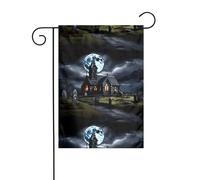 WHJSHOP Drapeau de jardin Cottage in the Cemetery 30,5 x 45,7 cm pour décoration de cour avec une largeur de poteau de 3 cm (drapeau uniquement, mât non inclus)