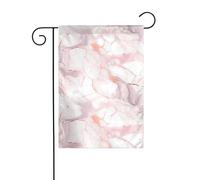 WHJSHOP Drapeau de jardin couleur marbre or rose 30,5 x 45,7 cm d'épaisseur durable