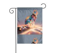 WHJSHOP Drapeau de jardin en forme d'ombre de chat en cristal de glace 30,5 x 45,7 cm pour décoration de cour avec une largeur de poteau de 3 cm (drapeau uniquement, mât non inclus)