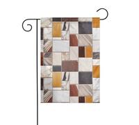 WHJSHOP Drapeau de jardin en marbre mélangé marron 30,5 x 45,7 cm d'épaisseur et durable