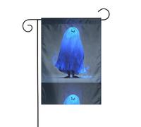 WHJSHOP Drapeau de jardin fantôme bleu 30,5 x 45,7 cm pour décoration de cour avec une largeur de poteau de 3 cm (drapeau uniquement, mât non inclus)