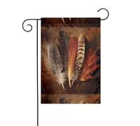 WHJSHOP Drapeau de jardin imprimé plumes de dinde de Thanksgiving 30,5 x 45,7 cm pour décoration de cour avec une largeur de poteau de 3 cm (drapeau uniquement, mât non inclus)