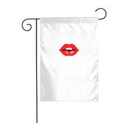 WHJSHOP Drapeau de jardin Kiss the lips Décoration de cour 30,5 x 45,7 cm d'épaisseur et durable