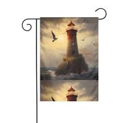 WHJSHOP Drapeau de jardin Little Sparrow Flying to the Lighthouse 30,5 x 45,7 cm pour décoration de cour avec une largeur de poteau de 3 cm (drapeau uniquement, mât non inclus)