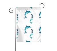 WHJSHOP Drapeau de jardin motif dauphins et sirènes 30,5 x 45,7 cm d'épaisseur et durable