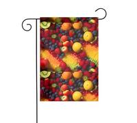 WHJSHOP Drapeau de jardin motif fruits arc-en-ciel Décoration de cour 30,5 x 45,7 cm d'épaisseur et durable