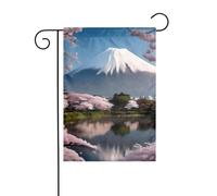WHJSHOP Drapeau de jardin motif Mont Fuji au début du printemps 30,5 x 45,7 cm pour décoration de cour avec une largeur de poteau de 3 cm (drapeau uniquement, mât non inclus)