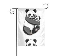 WHJSHOP Drapeau de jardin motif panda dans les bras 30,5 x 45,7 cm pour décoration de cour avec une largeur de poteau de 3 cm (drapeau uniquement, mât non inclus)