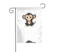 WHJSHOP Drapeau de jardin motif petit singe noir 30,5 x 45,7 cm pour décoration de cour avec une largeur de poteau de 3 cm (drapeau uniquement, mât non inclus)