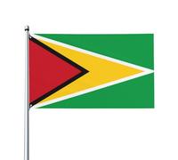 WHJSHOP Drapeau de la Guyane imprimé pour décoration extérieure - Couvre-lit en polyester vif pour cour, terrasse et célébrations festives 0,9 x 1,5 m