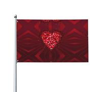 WHJSHOP Drapeau décoratif d'extérieur Happy Valentine's Day Prints 0,9 x 1,5 m - Jeté de lit en polyester de haute qualité pour jardin, terrasse et présentations festives