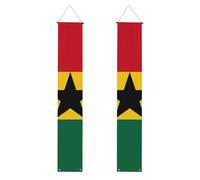 WHJSHOP Drapeau du Ghana - Bannière de porche - Robuste, durable, lavable et réutilisable - Décoration de remise de diplôme pour fêtes, cérémonies, portes d'entrée