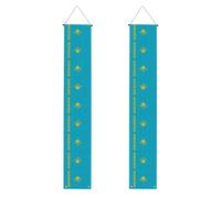 WHJSHOP Drapeau du Kazakhstan - Bannière de porche - Robuste, durable, lavable et réutilisable - Décoration de remise de diplôme pour fêtes, cérémonies, portes d'entrée