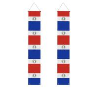 WHJSHOP Drapeau du Paraguay - Bannière de porche - Robuste, durable, lavable et réutilisable - Décoration de remise de diplôme pour fêtes, cérémonies, portes d'entrée