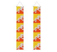 WHJSHOP Drapeau du Royaume du Bhoutan - Bannière de porche - Robuste, durable, lavable et réutilisable - Décoration de remise de diplôme pour fêtes, cérémonies, portes d'entrée