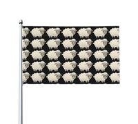 WHJSHOP Drapeaux de décoration d'extérieur en polyester pour cour, terrasse, fête et plus encore - Motif moutons - 0,9 x 1,5 m