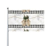WHJSHOP Drapeaux de décoration extérieure avec moufles d'hiver imprimées - Bannière en polyester pour cour, terrasse, fête et plus encore - 0,9 x 1,5 m