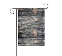WHJSHOP Drapeaux de jardin à motif abstrait de mur de pierre 30,5 x 45,7 cm pour décoration de cour avec une largeur de poteau de 3 cm (drapeau uniquement, mât non inclus)