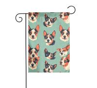 WHJSHOP Drapeaux de jardin à motif avatars d'animaux 30,5 x 45,7 cm pour décoration de cour avec une largeur de poteau de 3 cm (drapeau uniquement, mât non inclus)