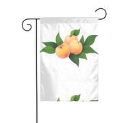 WHJSHOP Drapeaux de jardin à motif de pêches avec feuilles 30,5 x 45,7 cm pour décoration de cour avec une largeur de poteau de 3 cm (drapeau uniquement, mât non inclus)