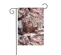 WHJSHOP Drapeaux de jardin à motif pétales de thé de l'après-midi 30,5 x 45,7 cm pour décoration de cour avec une largeur de poteau de 3 cm (drapeau uniquement, mât non inclus)