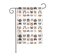 WHJSHOP Drapeaux de jardin à motifs d'animaux mignons 30,5 x 45,7 cm pour décoration de cour avec une largeur de poteau de 3 cm (drapeau uniquement, mât non inclus)