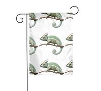 WHJSHOP Drapeaux de jardin à queue bouclée motif caméléon 30,5 x 45,7 cm pour décoration de cour avec une largeur de poteau de 3 cm (drapeau uniquement, mât non inclus)