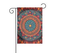 WHJSHOP Drapeaux de jardin abstraits, champignons colorés, motif mandala, 30,5 x 45,7 cm, pour décoration de cour avec une largeur de poteau de 3 cm (drapeau uniquement, mât non inclus)