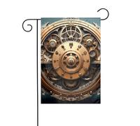 WHJSHOP Drapeaux de jardin avec engrenages de style steampunk - 30,5 x 45,7 cm - Pour décoration de cour - Largeur de poteau de 3 cm (drapeau uniquement, mât non inclus)