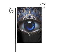 WHJSHOP Drapeaux de jardin avec impression mauvais œil - 30,5 x 45,7 cm - Pour décoration de cour avec une largeur de poteau de 3 cm (drapeau uniquement, mât non inclus)