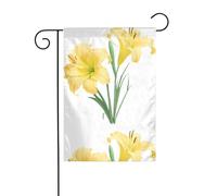 WHJSHOP Drapeaux de jardin avec motif hémérocalle en fleurs - 30,5 x 45,7 cm - Pour décoration de cour - Largeur de poteau de 3 cm (drapeau uniquement, mât non inclus)