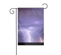 WHJSHOP Drapeaux de jardin avec motif tempête de foudre 30,5 x 45,7 cm pour décoration de cour avec une largeur de poteau de 3 cm (drapeau uniquement, mât non inclus)