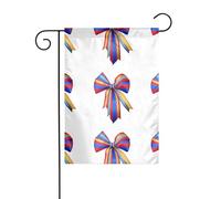 WHJSHOP Drapeaux de jardin colorés à motif nœud vertical 30,5 x 45,7 cm pour décoration de cour avec une largeur de poteau de 3 cm (drapeau uniquement, mât non inclus)