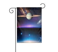 WHJSHOP Drapeaux de jardin cosmiques à motif Saturne 30,5 x 45,7 cm pour décoration de cour avec une largeur de poteau de 3 cm (drapeau uniquement, mât non inclus)