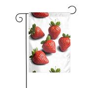 WHJSHOP Drapeaux de jardin en cristal avec imprimé fraise 30,5 x 45,7 cm pour décoration de cour avec une largeur de poteau de 3 cm (drapeau uniquement, mât non inclus)