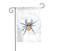 WHJSHOP Drapeaux de jardin imprimés araignée bleue sur toile d'araignée 30,5 x 45,7 cm pour décoration de cour avec une largeur de poteau de 3 cm (drapeau uniquement, mât non inclus)