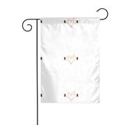 WHJSHOP Drapeaux de jardin imprimés avec deux cœurs tenant la main - 30,5 x 45,7 cm - Pour décoration de cour avec une largeur de poteau de 3 cm (drapeau uniquement, mât non inclus)