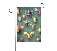 WHJSHOP Drapeaux de jardin imprimés d'insectes Atlas 30,5 x 45,7 cm pour décoration de cour avec une largeur de poteau de 3 cm (drapeau uniquement, mât non inclus)