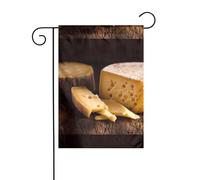 WHJSHOP Drapeaux de jardin imprimés fromage 30,5 x 45,7 cm pour décoration de cour avec une largeur de poteau de 3 cm (drapeau uniquement, mât non inclus)