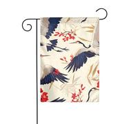WHJSHOP Drapeaux de jardin imprimés oiseaux volants grue héron 30,5 x 45,7 cm pour décoration de cour avec une largeur de poteau de 3 cm (drapeau uniquement, mât non inclus)