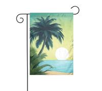 WHJSHOP Drapeaux de jardin imprimés palmier tropical 30,5 x 45,7 cm pour décoration de cour avec une largeur de poteau de 3 cm (drapeau uniquement, mât non inclus)